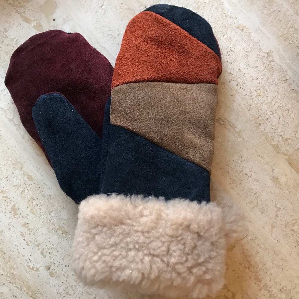 Aris Fine leather Multi Colored Mittens